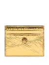 Etro Laminated Leather Card Holder In Gold