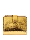 Etro Laminated Leather Wallet In Gold