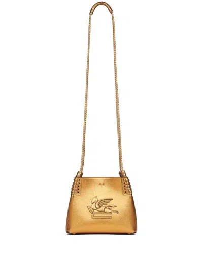 Etro Laminated Libra Tote Bag In Gold