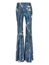 Etro Laminated Trousers In Light Blue