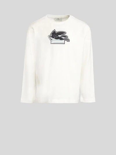 Etro Long-sleeved T-shirt For Children In Weiss