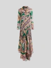 Etro , Langes Kleid Aus Seide Mit Floralem Paisley-motiv, Damen, Grün, Grösse 40 In Green