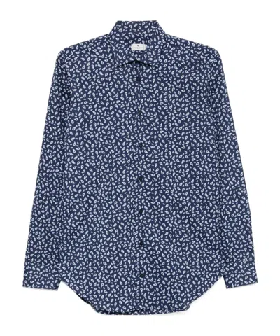 Etro Lapel Long Sleeve Shirt In Blue
