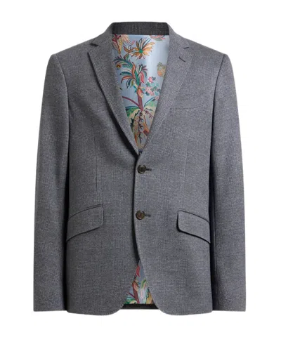 Etro Lapel Long-sleeved Suit Jacket In Gray