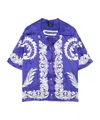Etro Blue Floral-print Viscose Shirt In Blue