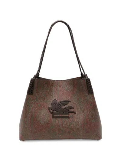 Etro Large Arnica Libra Tote Bag In Brown