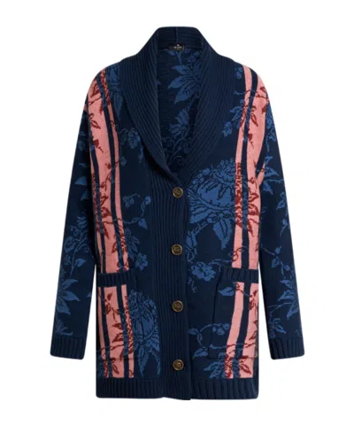 Etro Large Cardigan With Belt In Black