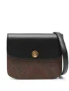 Etro Canvas And Leather Adjustable Crossbody Bag In Black