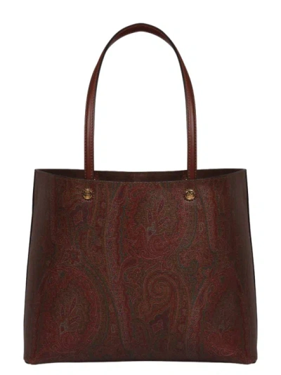 Etro Large  Essential Bag In Brown