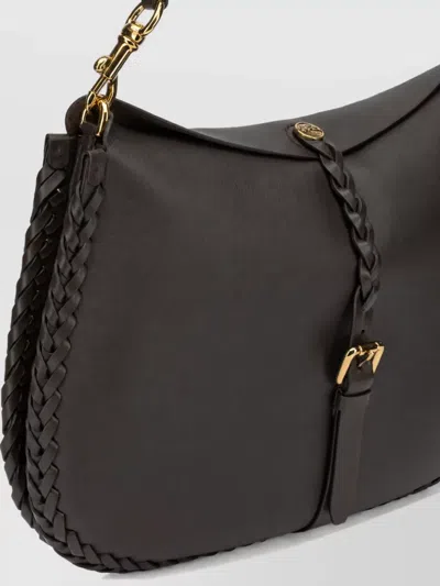 Etro Large Leather Tote Bag In Black