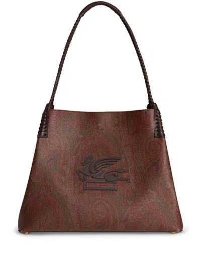 Etro Large Libra Tote Bag In Brown