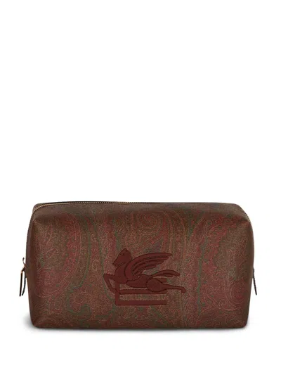 Etro Large Love Trotter Beauty Case In Brown