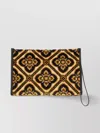 Etro Large Paisley Embroidered Clutch With Wrist Strap