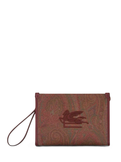 Etro Large Paisley Love Trotter Pouch In Red