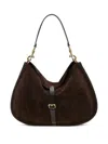 Etro Suede Shoulder Bag In Brown