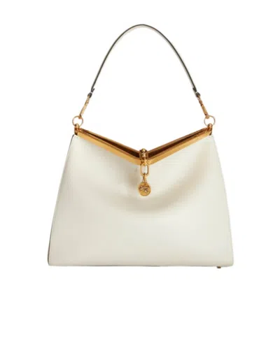 Etro Large Vela Clasp Fastened Shoulder Bag In White