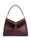 Etro Large Vela Leather Shoulder Bag In Red