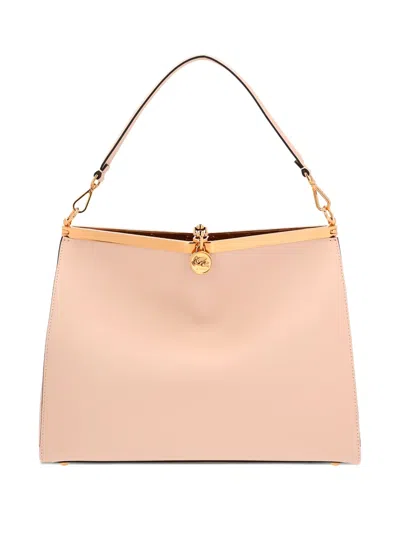 Etro Large Vela Leather Tote Bag In Neutral