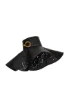 Etro Laser-cut And Perforated Wide Brimmed Hat In Black