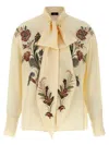 Etro Silk Blouse With Placed Print In Yellow