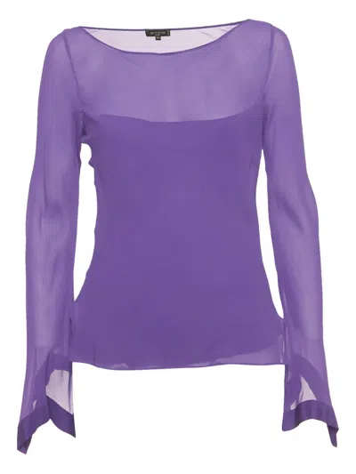 Pre-owned Etro Layered Silk Top In Purple