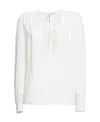 Etro Leaf-embroidered Silk Blouse In White
