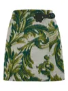 Etro Jacquard Wool-blend Mini Wrap Skirt In Multi
