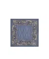 Etro Leaf Pattern Silk Scarf In Gray