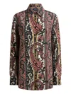 Etro Leafy Paisley-motif Silk Shirt In Red