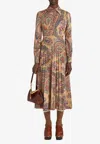Etro Shirt Dress With Leafy Paisley Pattern In Multicolor
