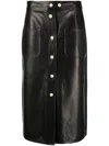 Etro Leather A-line Skirt In Black