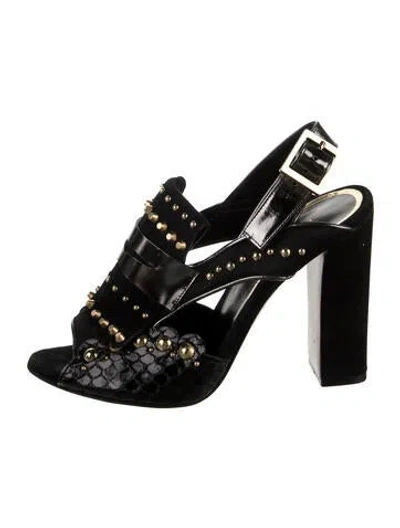 Pre-owned Etro Leather Animal Print Pumps In Black