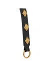 Etro Leather Bag Handle With Diamond-shaped Studs In Red