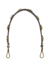 Etro Leather Bag Handle With Studs In Brown