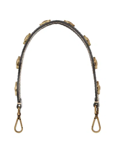 Etro Leather Bag Handle With Studs In Brown