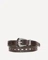 Etro Leather Belt With Perforated Details Belts Brown In Brown