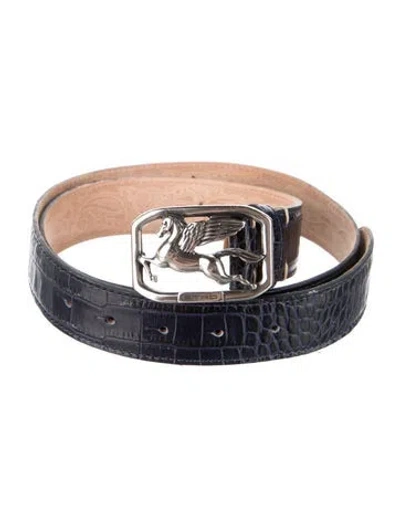 Pre-owned Etro Leather Belt In Blue