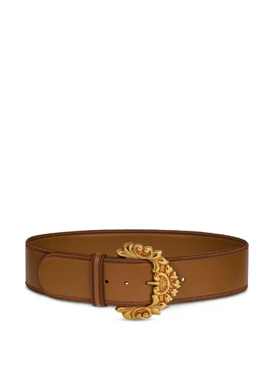 Etro Leather Belt In Brown