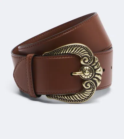 Etro Leather Belt In Brown