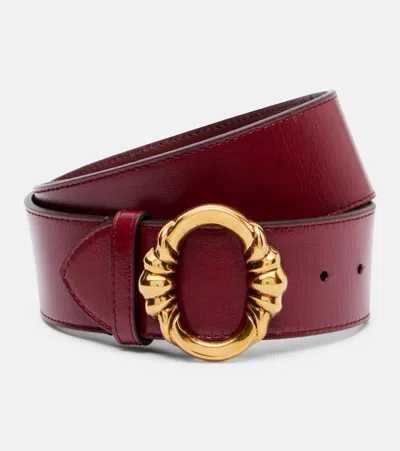 Etro Leather Belt In Red
