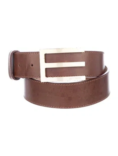 Pre-owned Etro Leather Belt Kit In Brown