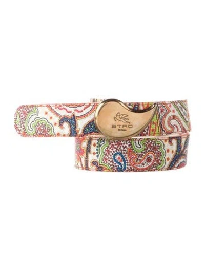 Pre-owned Etro Leather Belt In Orange