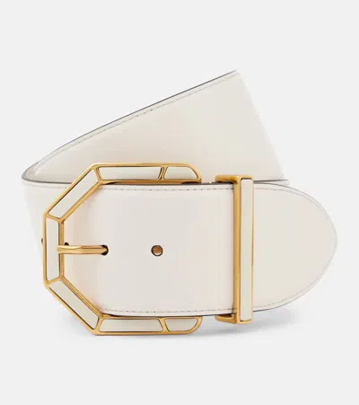 Etro Leather Belt In White