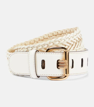 Etro Leather Belt In White