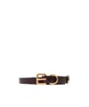 Etro Leather Belt With Buckles In Brown