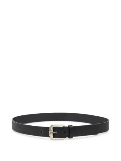 Etro Leather Belt With Engraved Motif In Neutral