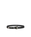 Etro Leather Belt With Openwork In Black