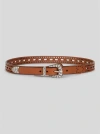 Etro Leather Belt With Openwork In Brown