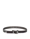 Etro Leather Belt With Perforated Details Belts Brown In Black