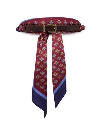 Etro 프린트 스카프 레더 벨트